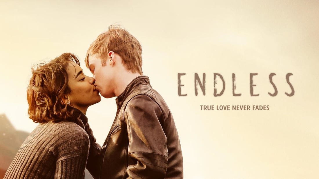 Title art for the movie Endless, featuring a couple kissing.
