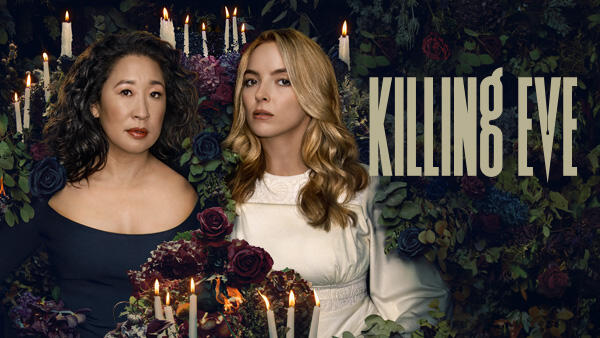 Title art for Killing Eve, the show inspired by the Luke Jennings novel, Codename Villanelle.