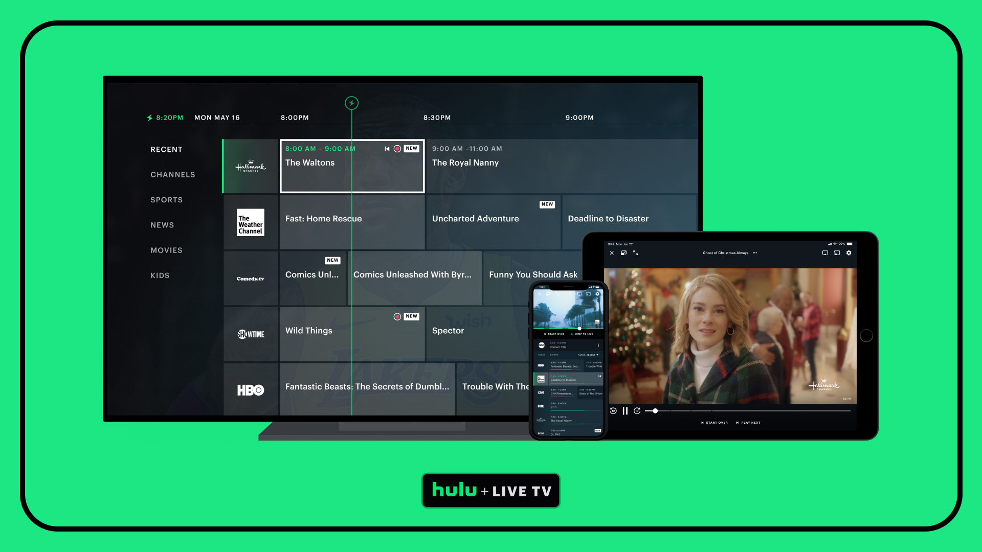 Hvor er Hulu live TV?