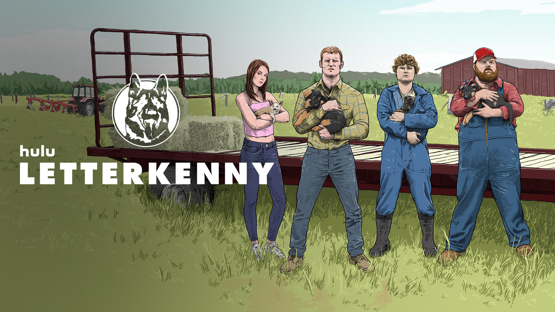Letterkenny -- Season 11 -- The residents of Letterkenny belong to one of three groups: the Hicks, the Skids, and the Hockey Players, who are constantly feuding with each other over seemingly trivial matters that often end with someone getting their ass kicked. In season 11, the Hockey Players have unwanted guests at their beer league game, the Hicks determine the best flavor of chip, the Skids work to improve their business, influencers descend on Letterkenny…and that’s just for starters, buddy. (Courtesy of Hulu)