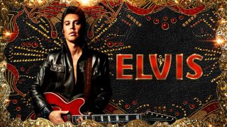 Title art for the musical biopic film Elvis starring Austin Butler.