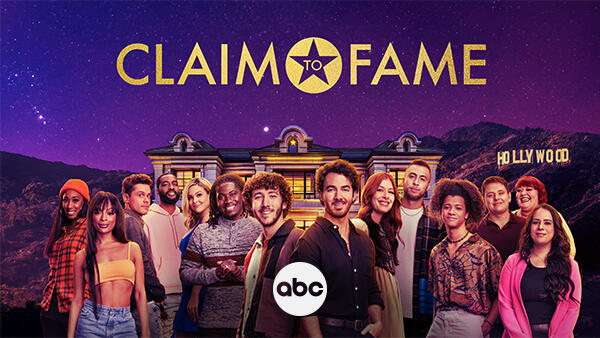 Title art for Season 2 of Claim to Fame hosted by Kevin and Frankie Jonas.