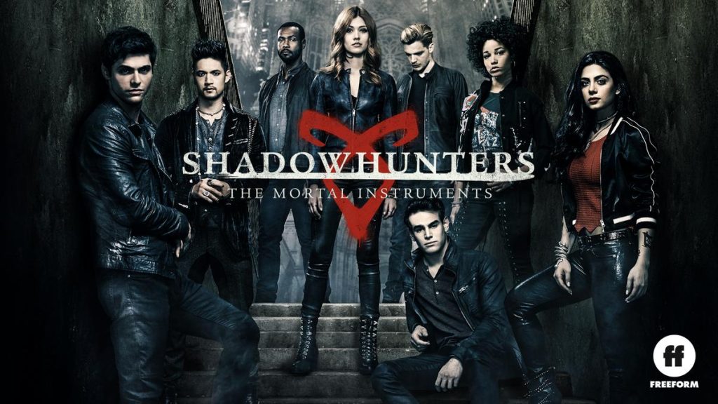 Title art for the TV show, Shadowhunters, inspired by the book The Mortal Instruments by Cassandra Clare.
