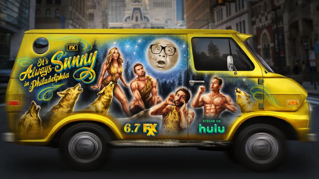 Title art for Season 16 of It’s Always Sunny in Philadelphia on Hulu.