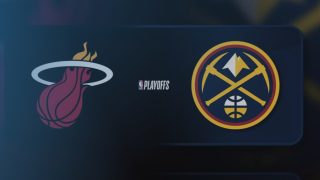 A graphic image for the NBA Finals on Hulu with the Miami Heat vs. Denver Nuggets.