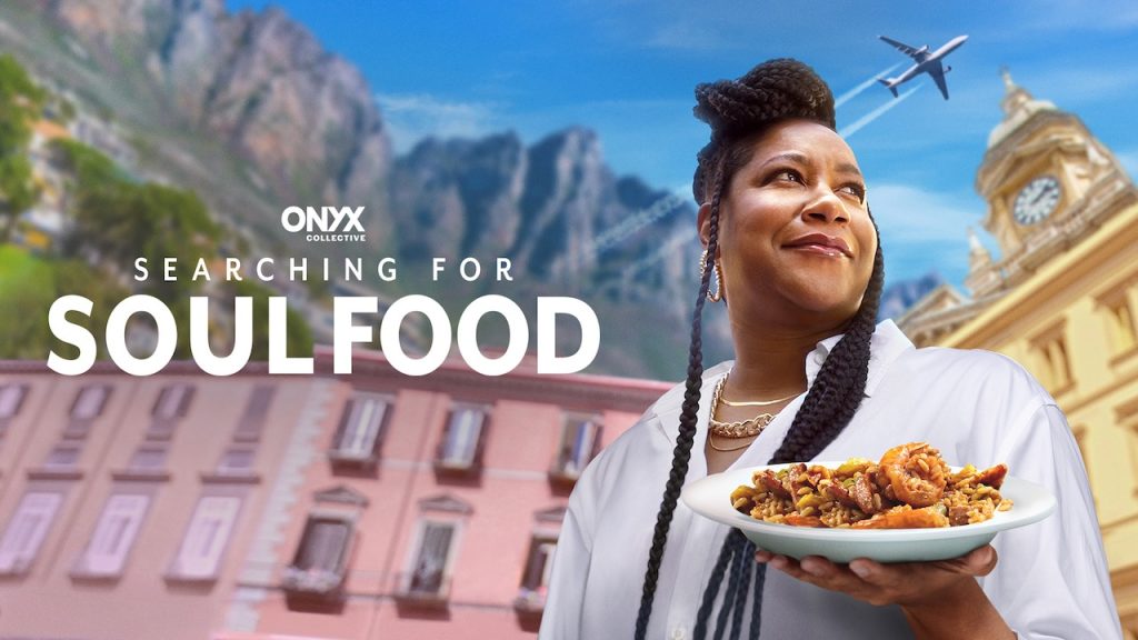 Title art for Searching for Soul Food hosted by Alisa Reynolds on Hulu.