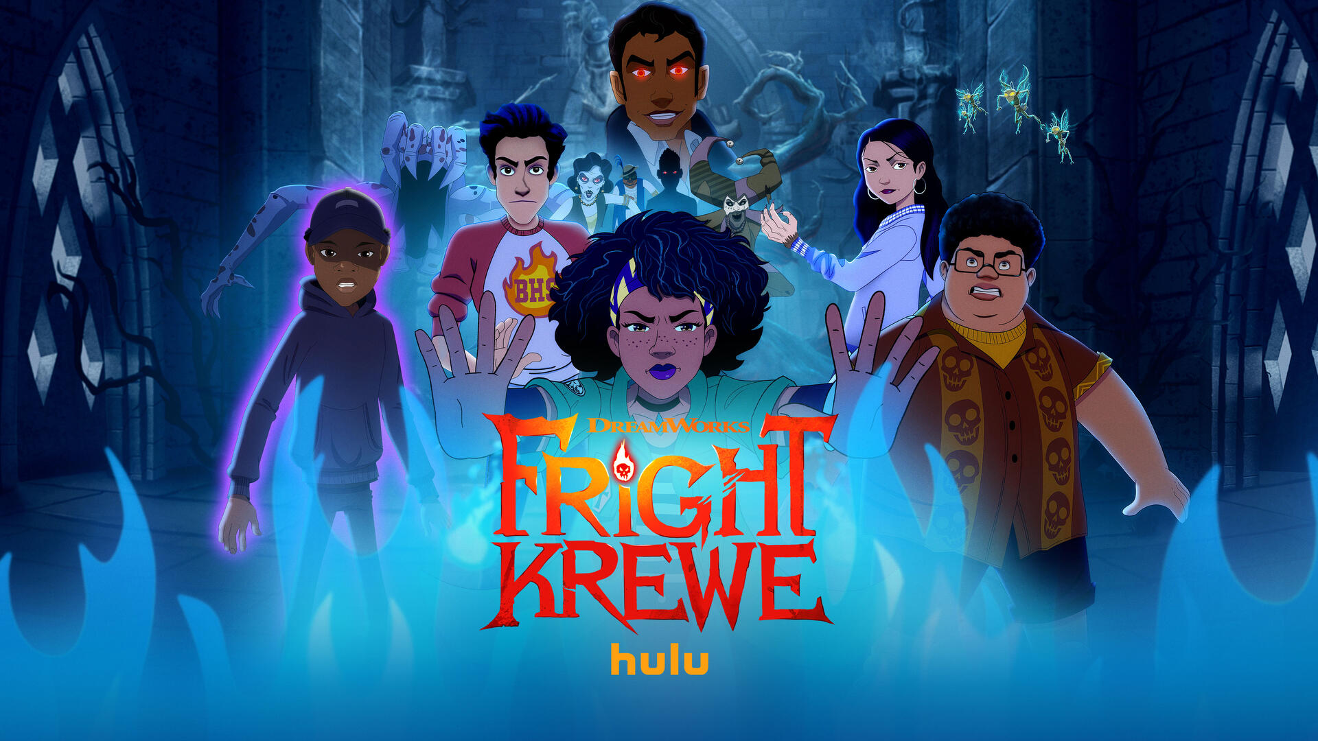 Fright Krewe -- Season 2 -- As the threat of Belial looms large, the Fright Krewe and their newfound supernatural allies, the rougarous and vampires come together for an unprecedented battle to save the world. But with Belial resurrecting every demonic entity known to evil kind will the superpowers gifted to the teens by the loas prove stronger than the diabolical forces unleashed? (Courtesy of DreamWorks)
