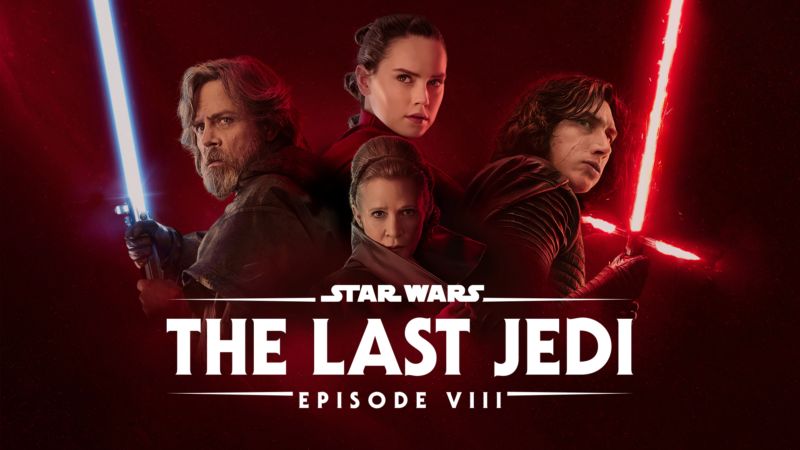 Title art for Star Wars Episode VIII The Last Jedi on Disney+. 