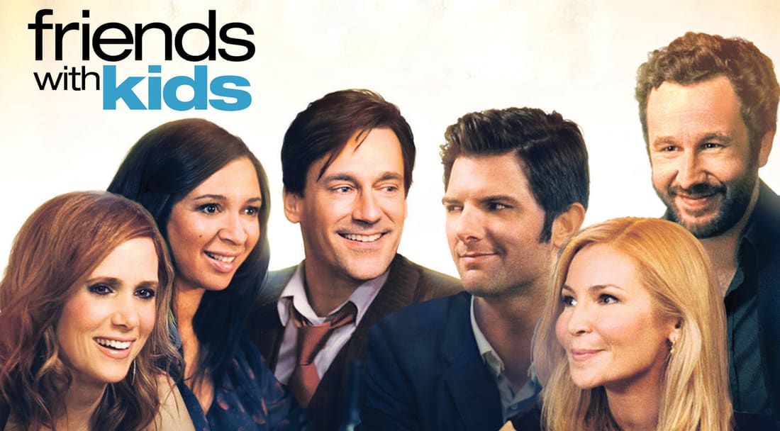 Title art for Friends With Kids featuring Kristen Wiig, Maya Rudolph, and castmates
