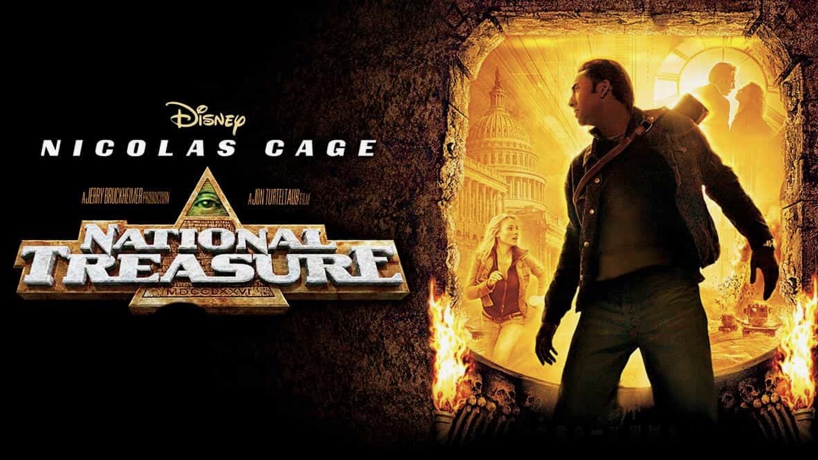 Title art for Disney movie National Treasure with Nicholas Cage