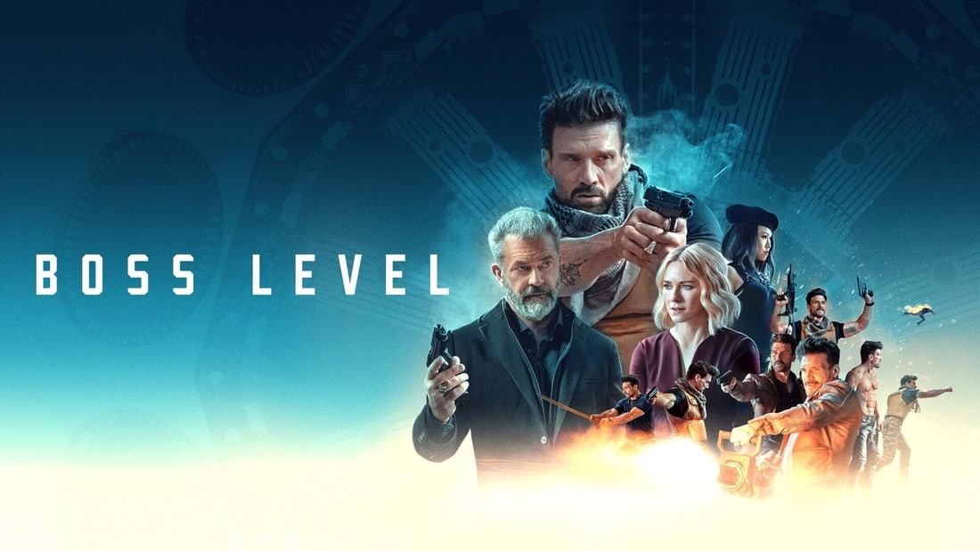 Title art for the Hulu Original movie Boss Level.