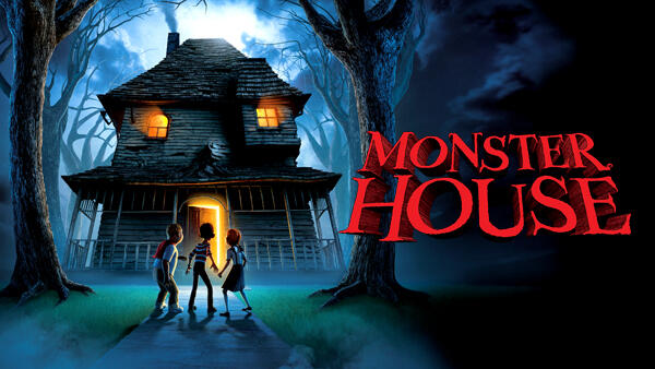Title art for animated Halloween movie Monster House