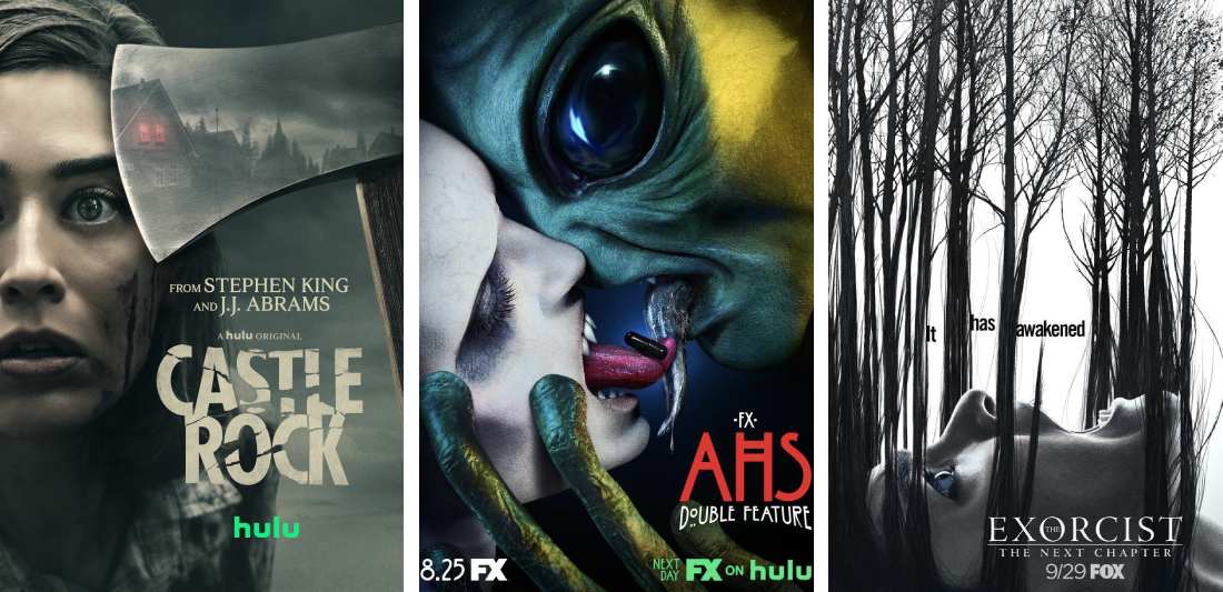 title art for horror tv shows on Hulu.