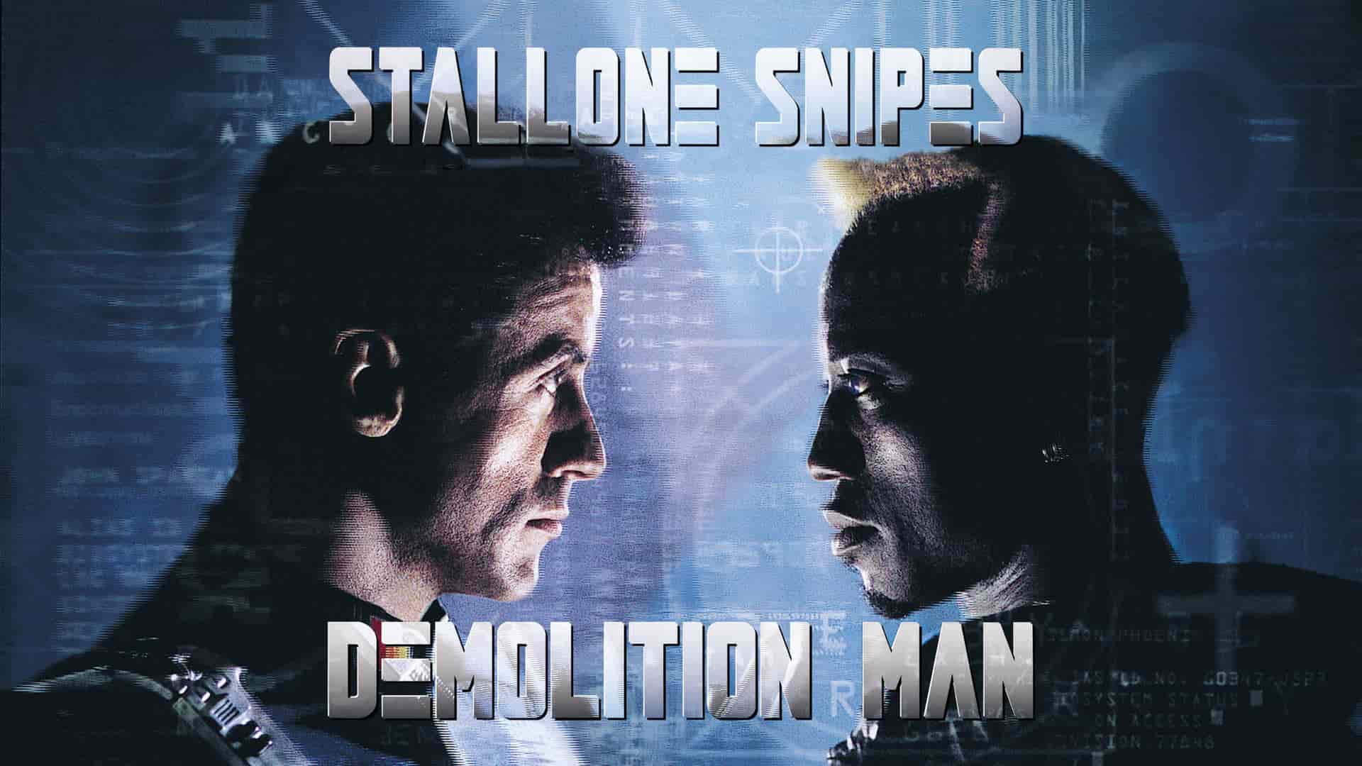 Title art for dystopian movie Demolition Man