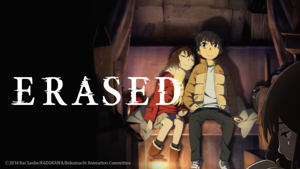 Title art for time travel anime Erased