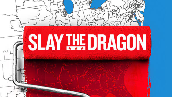 Title art for the political documentary Slay the Dragon