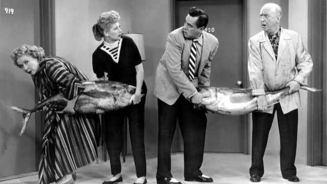 A still from the classic sitcom show I Love Lucy