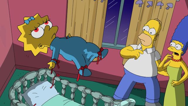 A screen grab from The Simpsons Tree House of Horror Halloween Episode