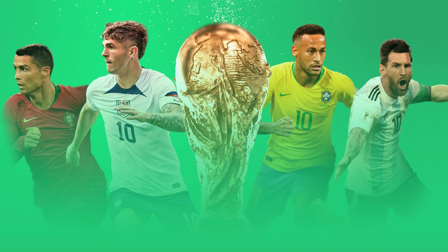 A green graphic for the 2022 FIFA World Cup on Hulu